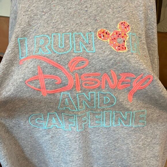 Disney “I Run On Disney And Caffeine” Sweatshirt, M! - Picture 2 of 10